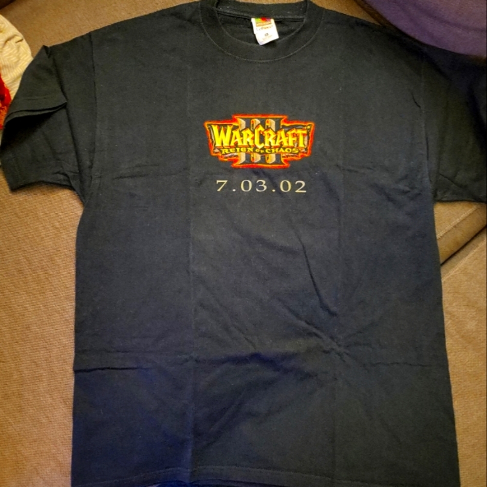 Vintage 2002 Warcraft III 3 Reign Of Chaos Promo T-Shirt - XL